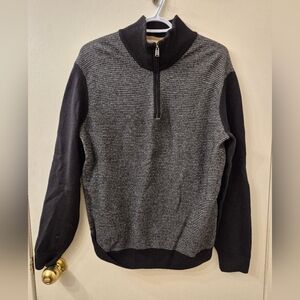 BOSS Men's Wool Quarter Zip Sweater